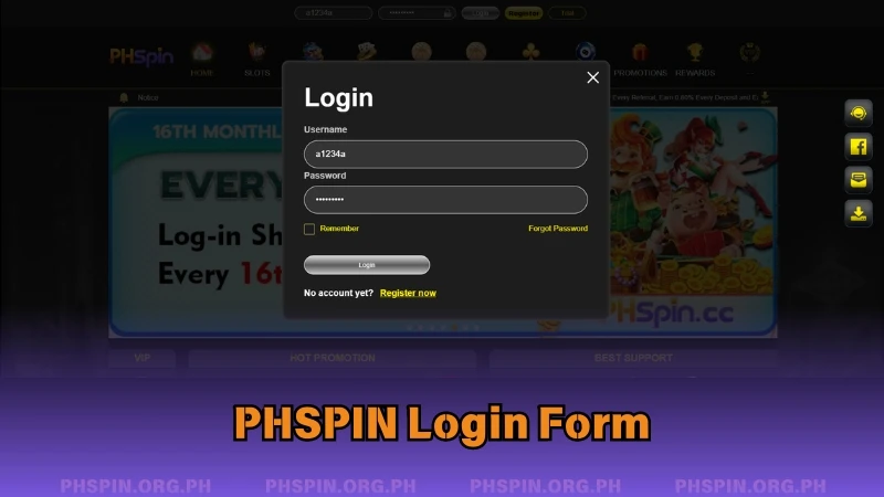 PHSPIN Login Form